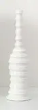 John Parker, White ovoid bottle vase, decorated with raised concentric bands glazed ceramic