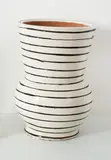 Waisted glazed earthenware vase by Martin Poppelwell, bulbous and decorated with concentric bands, sold Oct 2017