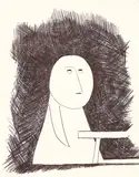 Michael Illingworth, Untitled – Figure at Bench, ink on paper
