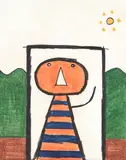 Michael Illingworth, Tawera Figure in the Landscape, coloured inks on paper
