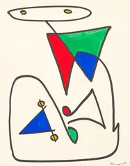Untitled – Abstract Figure Study by Michael Illingworth, ink and gouache on paper, sold Sep 2017