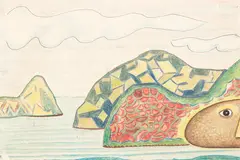 Study for Tomb of Seahorse by Michael Illingworth, pastel on paper, sold Sep 2017