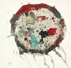 Abstract Study of a Cell Form by Michael Illingworth, watercolour and oil on paper, sold Sep 2017