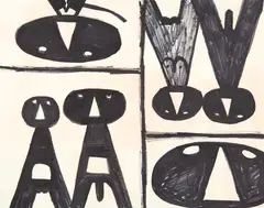 Adam and Eve Composition by Michael Illingworth, ink on paper, sold Sep 2017