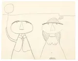 Michael Illingworth, Study for Mr and Mrs Thomas Piss-Quick, pencil on paper, 1967