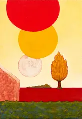 Untitled – Landscape with Tree by Michael Illingworth, oil on board, sold Sep 2017