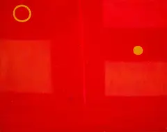 Red Abstract by Michael Illingworth, oil on canvas, offered Sep 2017