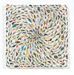 Lianne Edwards, Avian Unrest, postage stamps, stamp hinges and insect pins