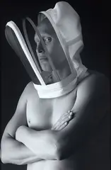 Saul (Joe Makea in his Beekeeper’s Helmet) by Fiona Pardington, selenium-toned gelatin silver print, 1987, sold Aug 2017