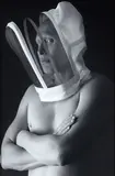Fiona Pardington, Saul (Joe Makea in his Beekeeper’s Helmet), selenium-toned gelatin silver print, 1987