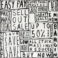 Easy Pay by Peter Robinson, acrylic and oilstick on plywood, offered Aug 2017