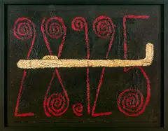 Peter Robinson, 28. 125%, oilstick and bitumen on paper
