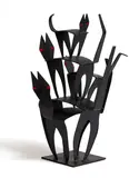 Donald Sinclair Driver, Marquette for Cats Sculpture in Pukekeura Park Playground, wrought iron, oil paint and acrylic