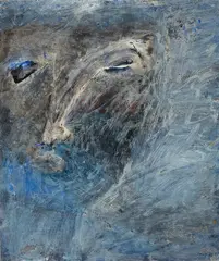Untitled – Portrait by Ralph Hotere, oil on paper, offered Aug 2017