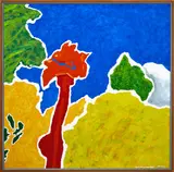 Pat Hanly, Each Thing its Own Halo, oil and enamel on board