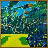 Pat Hanly, Early Summer Garden, acrylic and enamel on board