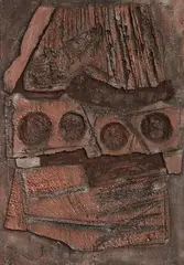Untitled – Relief by Donald Sinclair Driver, fibreglass, polystyrene foam and metallic pigment on canvas, sold Aug 2017