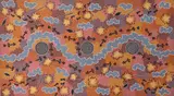 Clifford Possum Tjaptaltjarri, Men Hunting Kangaroo After the Bushfire, synthetic polymer paint on canvas