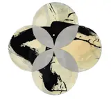 Max Gimblett, Her Flower Before Him, gesso, acrylic and vinyl polymers, epoxy, aqua size and Japanese pastel coloured silver leaf on canvas