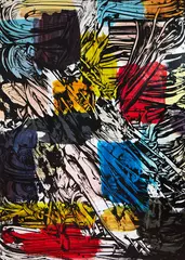 Zoomzoom II by Judy Millar, acrylic and silkscreen on canvas, sold Jul 2017