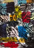 Judy Millar, Zoomzoom II, acrylic and silkscreen on canvas