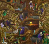 Andrew McLeod, Tree, oil on canvas, diptych