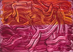 Untitled by Judy Millar, acrylic and oil on aluminium, sold Jul 2017