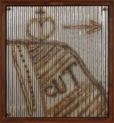 Ralph Hotere, Oputae, blowtorched corrugated baby iron and lead head nails