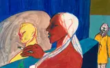 Jeffrey Harris, Girl and Mirror, gouache and pastel on paper
