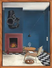 Untitled (The Blue Room) by Graham Fletcher, oil on canvas, sold Jul 2017