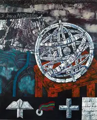 Robert Ellis, Maungawhau/Natura Morta (319), oil and acrylic on linen