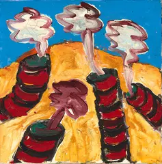 Robert McLeod, Tiger Puffs, oil on cotton duck