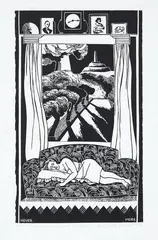 Remembering Childhood Nightmares by Robin White, woodcut, 29/30, sold Jul 2017