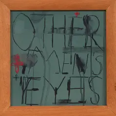 Other Men’s Eyes by John Reynolds, oilstick and acrylic on board, sold Jul 2017