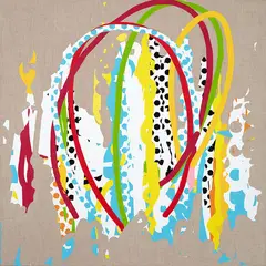 Andre Hemmer, Paint-drop-candy-factory goes wild (part 2), acrylic on linen