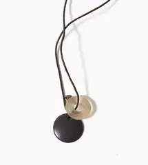 Pendant by Warwick Freeman, argillite, cast glass, sterling silver, cord (1985), offered Jun 2017