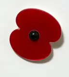 Warwick Freeman, Poppy Brooch, mother of pearl, resin, sterling silver (1990s)