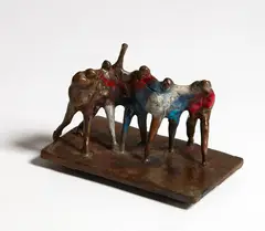 The Five Marchers by Greer Twiss, patinated bronze and oil paint, offered Jun 2017