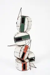 Caravans by Hannah Kidd, mild steel, corrugated iron and acrylic, sold Jun 2017