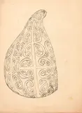 Theodorus Johannes Schoon, Study of a Gourd Bowl, ink on paper