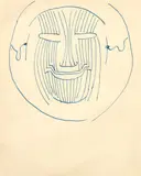 Theodorus Johannes Schoon, Modernist Portrait, coloured ink on paper