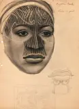 Theodorus Johannes Schoon, Captain Cook – tattoo original, charcoal and pencil on paper