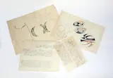 Theodorus Johannes Schoon, 11 Studies of Kowhaiwhai, Rock Art and Tattoo designs., graphite on paper