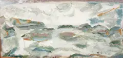 Untitled - Landscape by Anna Caselberg, oil on board, offered Jun 2017