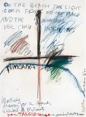 Ralph Hotere, Working Drawing for a Church Window at Mitimiti, acrylic and pastel on paper