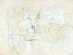 Untitled by Séraphine Pick, oil and pencil on canvas, offered Jun 2017