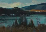 Clas Edvard Friström, Untitled - Landscape, oil on board