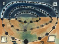 Tony Lane, Three Necklaces, gouache on rice paper
