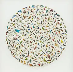 Lianne Edwards, Precarious Perches, postage stamps, stamp hinges and insect pins
