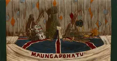 Michael Shepherd, Maungapohatu, oil on wooden panel